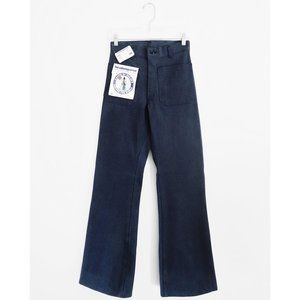 Vtg 80s Navy High Rise Wide Leg Sailor Jeans XS